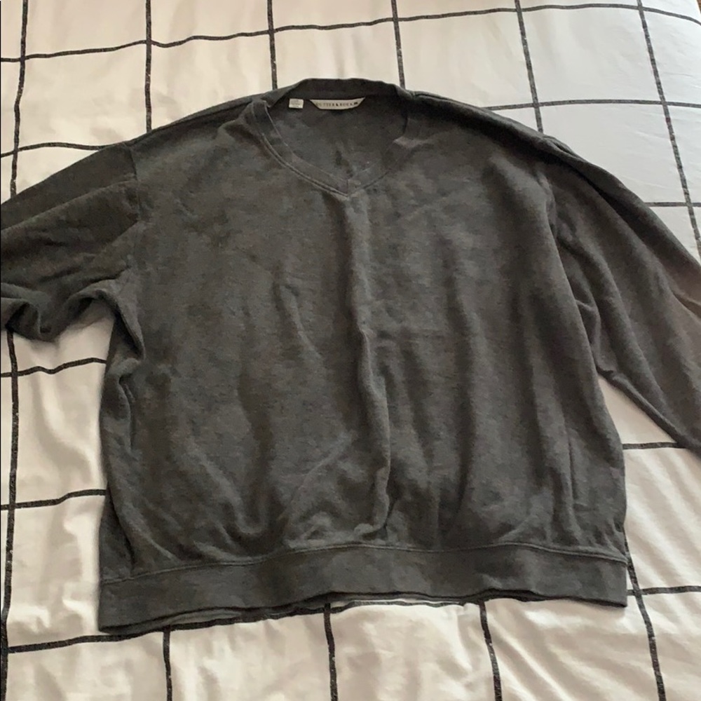 Gray V neck sweater